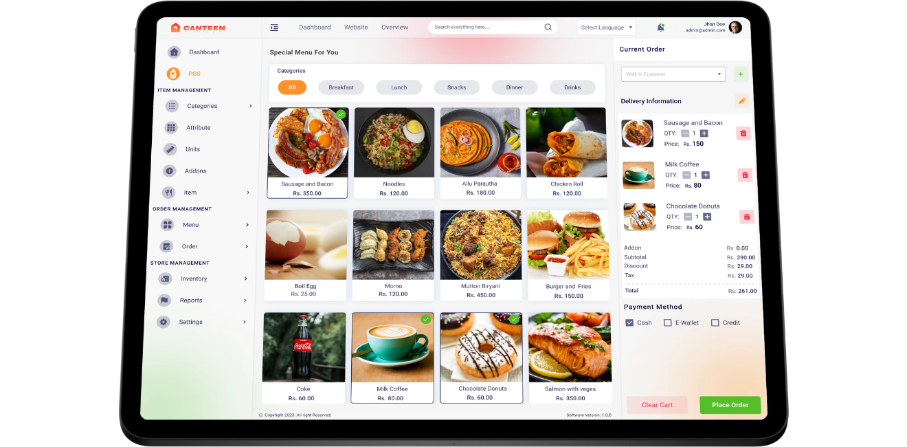 Canteen Management System