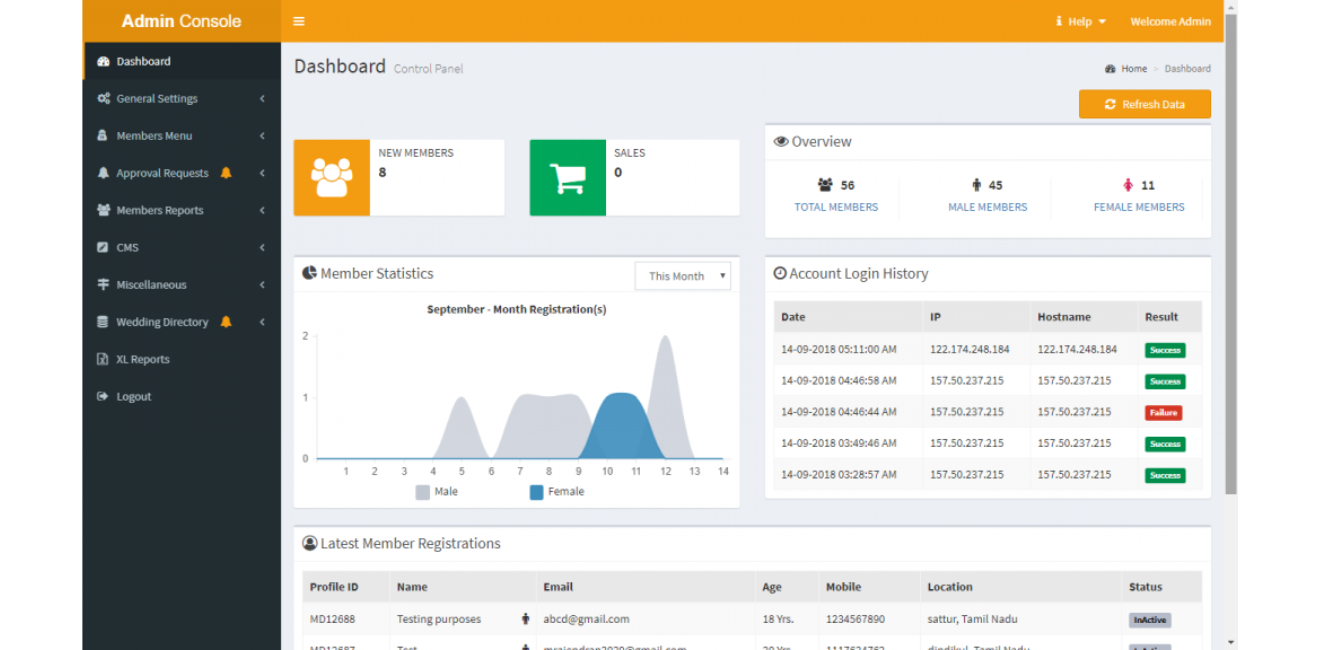 Matrimonial Portal Web Design
